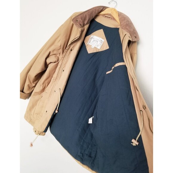 John Ashford Barn Jacket Chore Coat XL Leather Collar Utility Drawstrings Warm - Picture 7 of 16